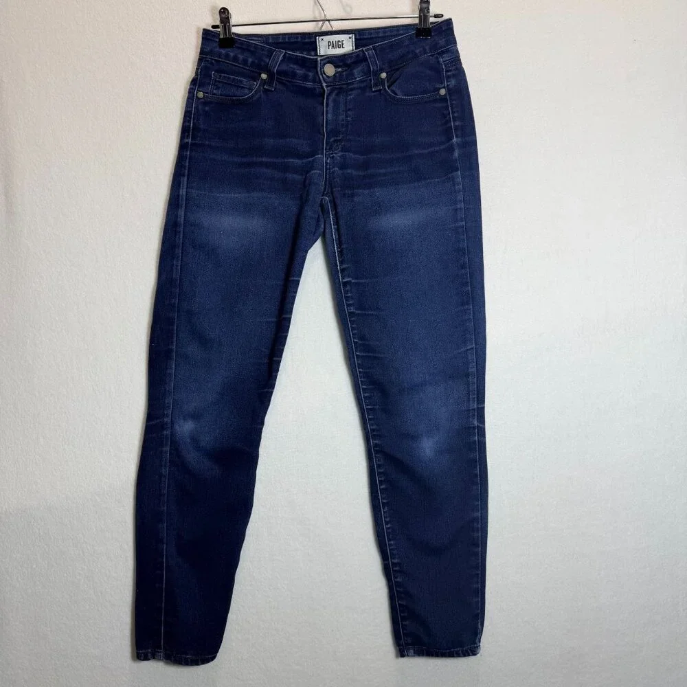 Paige Verdugo Ultra Skinny Womens Dark Wash Jeans Size 27 Mid-Rise Stretch Denim - Picture 2 of 15